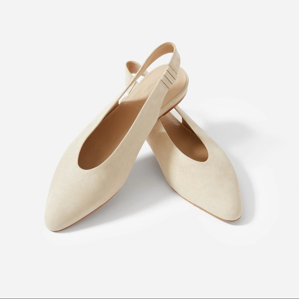 Everlane V Slingback Flats Suede